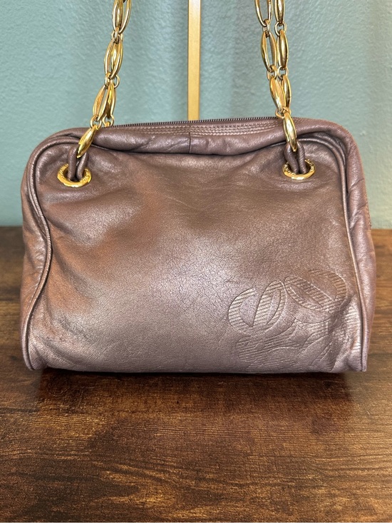 Loewe Handbags - Vintage Loewe Metallic Bronze Gold Leather Shoulder Bag | Y2K | Made in Spain